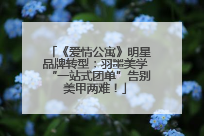 《爱情公寓》明星品牌转型：羽墨美学“一站式团单”告别美甲两难！