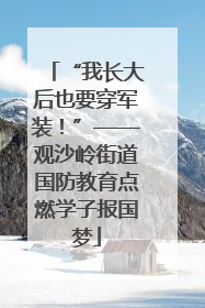 “我长大后也要穿军装！”——观沙岭街道国防教育点燃学子报国梦