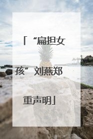 “扁担女孩”刘燕郑重声明