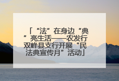 “法”在身边“典”亮生活——农发行双峰县支行开展“民法典宣传月”活动