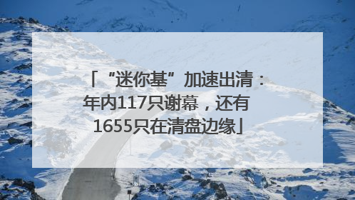 “迷你基”加速出清：年内117只谢幕，还有1655只在清盘边缘