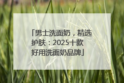 男士洗面奶，精选护肤：2025十款好用洗面奶品牌