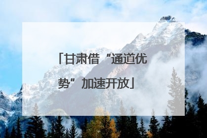 甘肃借“通道优势”加速开放
