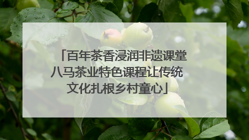 百年茶香浸润非遗课堂八马茶业特色课程让传统文化扎根乡村童心
