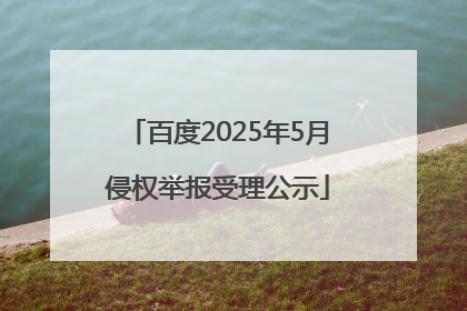 百度2025年5月侵权举报受理公示