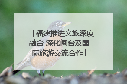 福建推进文旅深度融合 深化闽台及国际旅游交流合作