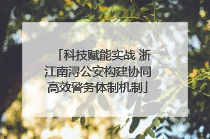 科技赋能实战 浙江南浔公安构建协同高效警务体制机制