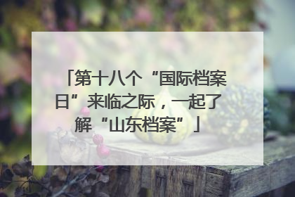 第十八个“国际档案日”来临之际，一起了解“山东档案”