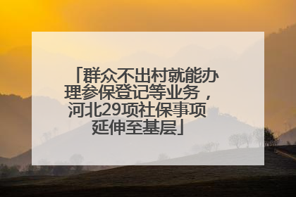 群众不出村就能办理参保登记等业务，河北29项社保事项延伸至基层