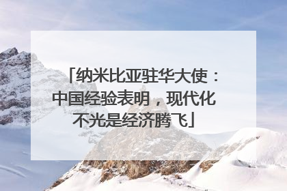 纳米比亚驻华大使：中国经验表明，现代化不光是经济腾飞