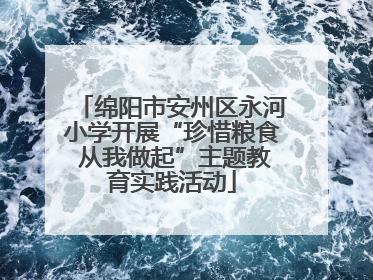 绵阳市安州区永河小学开展“珍惜粮食 从我做起”主题教育实践活动