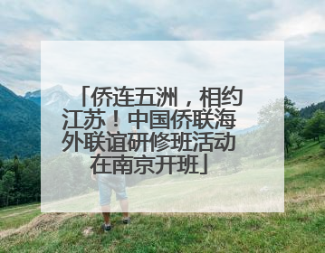 侨连五洲，相约江苏！中国侨联海外联谊研修班活动在南京开班