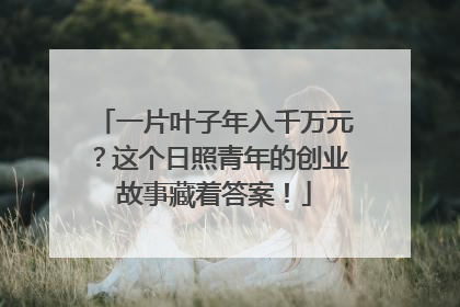一片叶子年入千万元？这个日照青年的创业故事藏着答案！