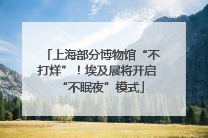 上海部分博物馆“不打烊”！埃及展将开启“不眠夜”模式