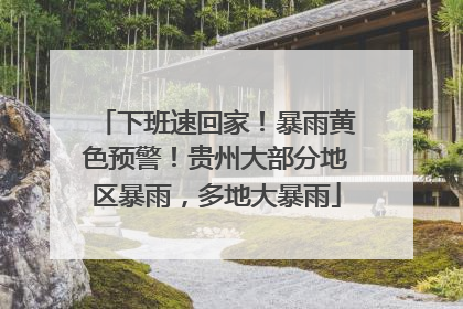 下班速回家！暴雨黄色预警！贵州大部分地区暴雨，多地大暴雨