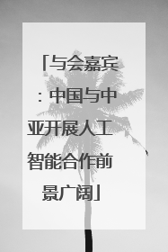 与会嘉宾：中国与中亚开展人工智能合作前景广阔