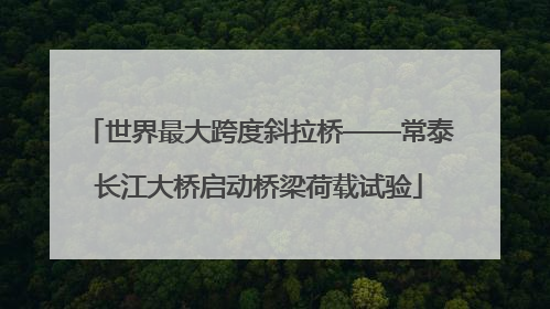 世界最大跨度斜拉桥——常泰长江大桥启动桥梁荷载试验