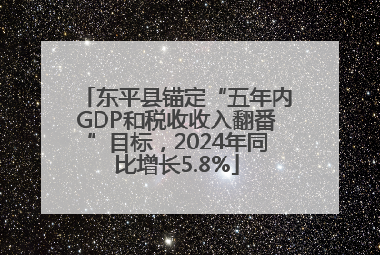 东平县锚定“五年内GDP和税收收入翻番”目标，2024年同比增长5.8%