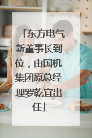 东方电气新董事长到位，由国机集团原总经理罗乾宜出任