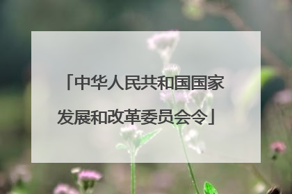 中华人民共和国国家发展和改革委员会令