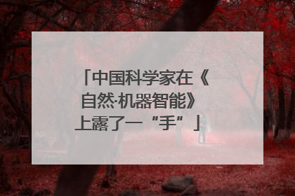 中国科学家在《自然·机器智能》上露了一“手”
