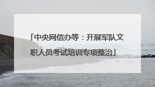 中央网信办等：开展军队文职人员考试培训专项整治