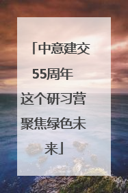 中意建交55周年 这个研习营聚焦绿色未来