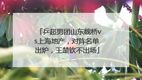 乒超男团山东魏桥vs上海地产，对阵名单出炉，王楚钦不出场