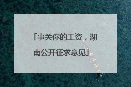 事关你的工资，湖南公开征求意见