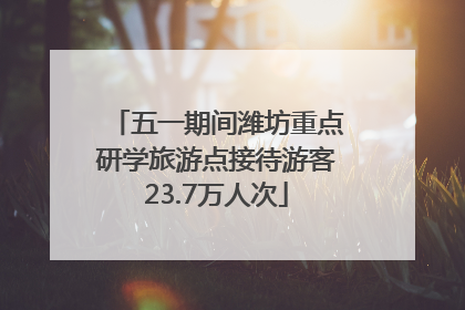 五一期间潍坊重点研学旅游点接待游客23.7万人次