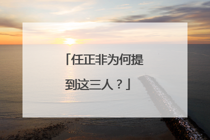 任正非为何提到这三人？