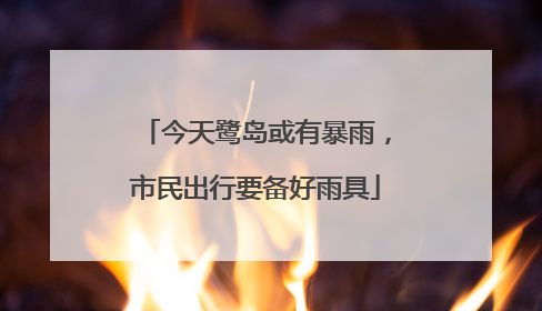 今天鹭岛或有暴雨，市民出行要备好雨具