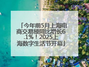 今年前5月上海电商交易额同比增长6.1%！2025上海数字生活节开幕