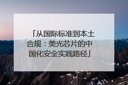 从国际标准到本土合规：美光芯片的中国化安全实践路径