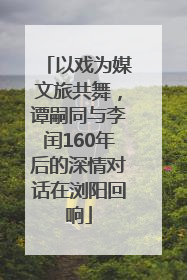 以戏为媒文旅共舞，谭嗣同与李闰160年后的深情对话在浏阳回响