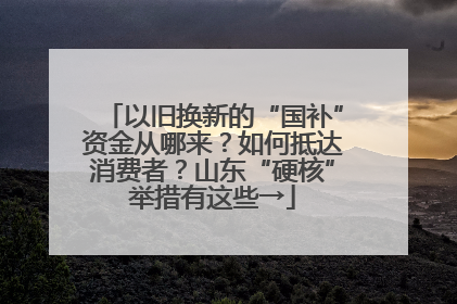 以旧换新的“国补”资金从哪来？如何抵达消费者？山东“硬核”举措有这些→