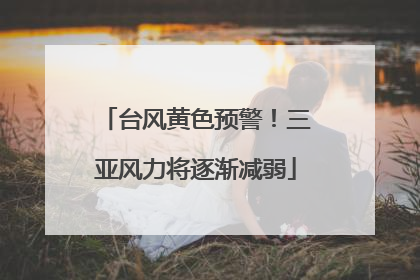 台风黄色预警！三亚风力将逐渐减弱