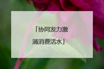协同发力激涌消费活水