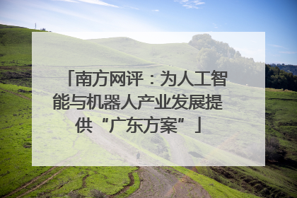 南方网评：为人工智能与机器人产业发展提供“广东方案”