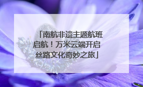 南航非遗主题航班启航！万米云端开启丝路文化奇妙之旅