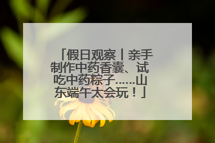 假日观察丨亲手制作中药香囊、试吃中药粽子……山东端午太会玩！