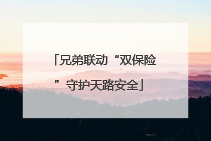 兄弟联动“双保险”守护天路安全
