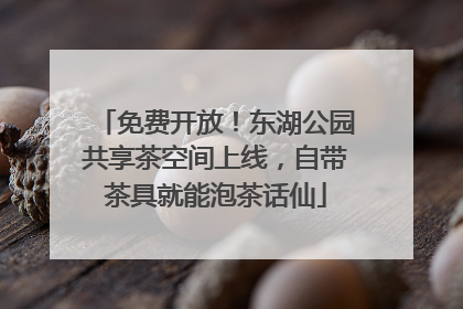 免费开放！东湖公园共享茶空间上线，自带茶具就能泡茶话仙