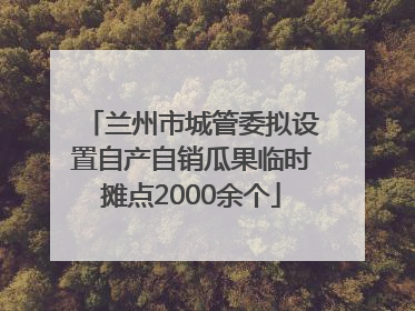 兰州市城管委拟设置自产自销瓜果临时摊点2000余个