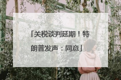 关税谈判延期！特朗普发声：同意