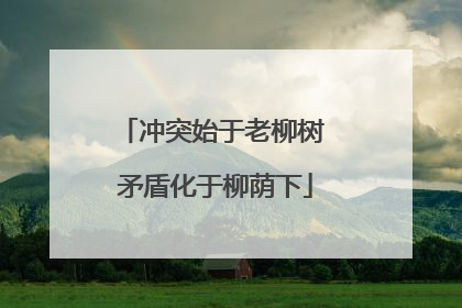 冲突始于老柳树 矛盾化于柳荫下