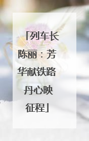 列车长陈丽：芳华献铁路 丹心映征程