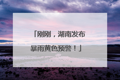 刚刚，湖南发布暴雨黄色预警！
