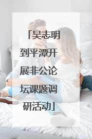 吴志明到平潭开展非公论坛课题调研活动