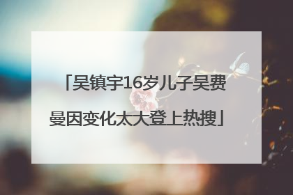 吴镇宇16岁儿子吴费曼因变化太大登上热搜